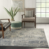 Nourison Concerto Abstract Grey/Beige 3'9" x 5'9" Area -Rug, Easy -Cleaning, Non Shedding, Bed Room, Living Room, Dining Room, Kitchen (4x6)