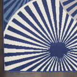 Nourison Grafix Contemporary Navy 2'3" x 7'6" Area Rug, Easy Clean, Non Shedding, Bed Room, Living Room, Dining Room, Kitchen (2x7)