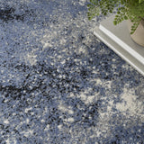 Nourison Passion All-Over Design Light Blue Black 3'9" x 5'9" Area Rug, Easy Clean, Non Shedding, Bed Room, Living Room, Dining Room, Kitchen (4x6)