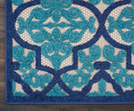 Nourison Aloha Indoor/Outdoor Navy 2'8" x 4' Area Rug, Tropical, Botanical, Easy Cleaning, Non Shedding, Bed Room, Living Room, Dining Room, Deck, Backyard, Patio (3x4)