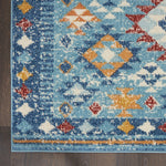 Nourison Passion Transitional Blue/Multicolor 3'9" x 5'9" Area Rug, Easy Clean, Non Shedding, Bed Room, Living Room, Dining Room, Kitchen (4x6)