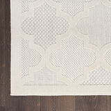 Nourison Easy Care Moroccan Ivory/White 5' x 7' Area Rug, Trellis, Easy Cleaning, Non Shedding, Bed Room, Living Room, Dining Room, Backyard, Deck, Patio (5x7)