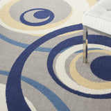 Nourison Grafix Geometric Grey 3'9" x 5'9" Area -Rug, Easy -Cleaning, Non Shedding, Bed Room, Living Room, Dining Room, Kitchen (4x6)