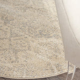Nourison Tranquil Traditional Beige/Grey 5'3" x Round Area -Rug, Easy -Cleaning, Non Shedding, Bed Room, Living Room, Dining Room, Kitchen (5 Round)" }
