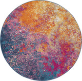 Nourison Passion 5' x Round Multicolor Fabric Modern Area Rug (5' Round)