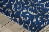 Nourison Somerset Traditional Navy 2' x 5'9" Area-Rug, Easy-Cleaning, Non Shedding, Bed Room, Living Room, Dining Room, Kitchen (2x6)
