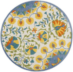 Nourison Aloha Indoor Outdoor Multicolor 4' x Round Area Rug, Floral, Tropical, Easy Cleaning, Non Shedding, Bed Room, Living Room, Deck, Backyard, (4' Round)