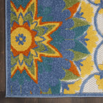 Nourison Aloha Indoor Outdoor Multicolor 2'3" x 8' Area Rug, Floral, Tropical, Easy Cleaning, Non Shedding, Bed Room, Living Room, Deck, Backyard, (8' x Runner)