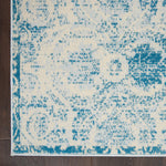 Nourison Jubilant Damask Blue 4' x 6' Area Rug, Easy Cleaning, Non Shedding, Bed Room, Living Room, Dining Room, Kitchen (4x6)
