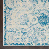 Nourison Jubilant Damask Blue 4' x 6' Area Rug, Easy Cleaning, Non Shedding, Bed Room, Living Room, Dining Room, Kitchen (4x6)