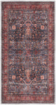 Nourison Brilliance Machine Washable Traditional Vintage Navy/Brick 2' x 4' Area Rug, Easy Clean, Non Shedding, Bed Room, Living Room, Dining Room, Kitchen (2x4)
