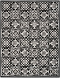 Nourison Aloha 42x66 Modern Fabric Rug in Black White Finish