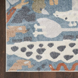 Nourison Astra Machine Washable Contemporary Multicolor 5'3" x 7' Kids Area Rug, Easy Clean, Non Shedding, Bed Room, Living Room, Dining Room, Kids Rug, Playroom, Nursery (5x7)