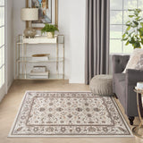Nourison Serenity Home Vintage Ivory Mocha 3'11" x 5'11" Area -Rug, Easy -Cleaning, Non Shedding, Bed Room, Living Room, Dining Room, Backyard, Deck, Patio (4x6)