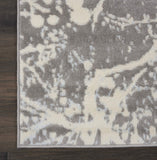 Nourison Jubilant Abstract Grey 2'3" x 7'3" Area Rug, Easy Cleaning, Non Shedding, Bed Room, Living Room, Dining Room, Kitchen (2x7)
