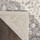 Nourison Elation Floral Ivory Grey 5'3" x 7'3" Area Rug, Easy-Cleaning, Non Shedding, Bed Room, Living Room, Dining Room, Kitchen (5x7)