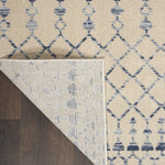 Nourison Royal Moroccan Farmhouse Beige Blue 2'2" x 7'6" Area Rug, Easy Cleaning, Non Shedding, Bed Room, Living Room, Dining Room, Kitchen (2x8)