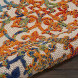 Nourison Aloha Indoor/Outdoor Multicolor 2'3" x 10' Area Rug, Transitional, French Country, Easy Cleaning, Non Shedding, Bed Room, Kitchen, Living Room, Deck, Backyard, (10' x Runner)