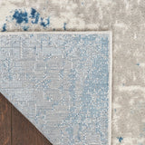 Nourison Concerto Distressed Ivory Grey Blue 2'2" x 10' Area_Rug, Easy-Cleaning, Non Shedding, Bed Room, Living Room, Dining Room, Kitchen (2x10)