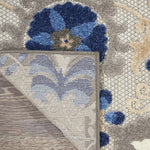 Nourison Aloha Indoor/Outdoor Natural/Blue 2' x 6' Area Rug, Easy Cleaning, Non Shedding, Bed Room, Living Room, Dining Room, Backyard, Deck, Patio (2x6)