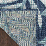 Nourison Garden Oasis Indoor/Outdoor Navy 5' x 7' Area Rug, Easy Cleaning, Non Shedding, Bed Room, Living Room, Dining Room, Backyard, Deck, Patio (5x7)