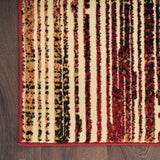 Nourison Grafix Abstract Brick Multicolor 5'3" x 7'3" Area -Rug, Easy -Cleaning, Non Shedding, Bed Room, Living Room, Dining Room, Kitchen (5x7)