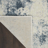 Nourison Trance Abstract Ivory Blue 3'11" x 5'11" Area -Rug, Easy -Cleaning, Non Shedding, Bed Room, Living Room, Dining Room, Kitchen (4x6)