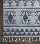 Nourison Asilah Light/Blue/Charcoal 2'2" x 8'2" Area Rug, Modern, Moroccan, Easy Cleaning, Non Shedding, Bed Room, Living Room, Dining Room, Kitchen, (8' x Runner)