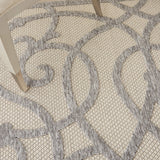 Nourison Palamos Indoor/Outdoor Cream Grey 4' x 6' Area Rug, Easy Cleaning, Non Shedding, Bed Room, Living Room, Dining Room, Backyard, Deck, Patio (4x6)