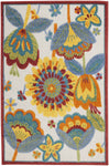 Nourison Aloha Indoor/Outdoor Multicolor 2'8" x 4' Area Rug, Floral, Contemporary, Easy Cleaning, Non Shedding, Bed Room, Living Room, Deck, Backyard, (3' x 4')