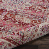 Nourison Vintage Kashan Vintage Red 4' x 6' Area -Rug, Easy -Cleaning, Non Shedding, Bed Room, Living Room, Dining Room, Kitchen (4x6)