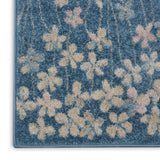 Nourison Tranquil Floral Turquoise 2' x 4' Area Rug, Easy Cleaning, Non Shedding, Bed Room, Living Room, Dining Room, Kitchen (2x4)