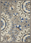 Nourison Aloha Indoor/Outdoor Floral Grey/Multi 3'6" x 5'6" Area Rug (4' x 6'), 3'6"X5'6",
