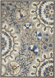 Nourison Aloha Indoor/Outdoor Floral Grey/Multi 3'6" x 5'6" Area Rug (4' x 6'), 3'6"X5'6",