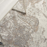 Nourison Elation Abstract Ivory Grey 4' x 6' Area Rug, Easy Clean, Non Shedding, Bed Room, Living Room, Dining Room, Kitchen (4x6)