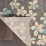 Nourison Tranquil Floral Grey/Beige 4' x 6' Area Rug, Easy Cleaning, Non Shedding, Bed Room, Living Room, Dining Room, Kitchen (4x6)