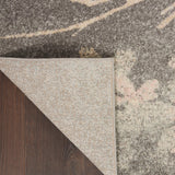 Nourison TRA08 Tranquil Floral Contemporary Grey/Pink Area Rug 4' X 6', 4 ft x 6 ft