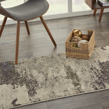 Nourison Celestial Modern Abstract Ivory/Grey 2'2" x 3'9" Area -Rug, Easy -Cleaning, Non Shedding, Bed Room, Living Room, Dining Room, Kitchen (2x4)