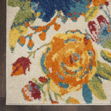 Nourison Allur Modern Floral Ivory Multicolor 2'3" x 7'6" Area -Rug, Easy -Cleaning, Non Shedding, Bed Room, Living Room, Dining Room, Kitchen (2x8)" }