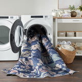Nourison Washables Floral Navy Multicolor 4' x 6' Area -Rug, Easy -Cleaning, Non Shedding, Bed Room, Living Room, Dining Room, Kitchen (4x6)