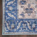 Nourison Brilliance Machine Washable Traditional Denim 2' x 3'9" Area -Rug, Easy -Cleaning, Non Shedding, Bed Room, Living Room, Dining Room, Kitchen (2x4)