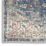 Nourison Concerto Persian Blue/Grey 3'9" x 5'9" Area -Rug, Easy -Cleaning, Non Shedding, Bed Room, Living Room, Dining Room, Kitchen (4x6)