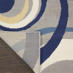 Nourison Grafix Geometric Grey 3'9" x 5'9" Area -Rug, Easy -Cleaning, Non Shedding, Bed Room, Living Room, Dining Room, Kitchen (4x6)