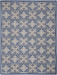 Nourison Aloha Indoor/Outdoor Blue 3'6" x 5'6" Area Rug, Easy Cleaning, Non Shedding, Bed Room, Living Room, Dining Room, Kitchen (4x6)