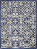 Nourison Aloha Indoor/Outdoor Blue 3'6" x 5'6" Area Rug, Easy Cleaning, Non Shedding, Bed Room, Living Room, Dining Room, Kitchen (4x6)