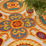 Nourison Aloha Indoor/Outdoor Multicolor 3'6" x 5'6" Area Rug, Easy Cleaning, Non Shedding, Bed Room, Living Room, Dining Room, Patio, Deck, Backyard (4x6)