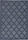 Nourison Easy Care Moroccan Navy Blue 4' x 6' Area Rug, Trellis, Easy Cleaning, Non Shedding, Bed Room, Living Room, Dining Room, Backyard, Deck, Patio (4x6)