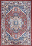 Nourison Vintage Home Bohemian Red Blue 3'9" x 5'9" Area Rug, Easy Clean, Non Shedding, Bed Room, Living Room, Dining Room, Backyard, Deck, Patio (4x6)