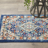 Nourison Passion Moroccan Blue/Multicolor 1'10" x 2'10" Area -Rug, Easy -Cleaning, Non Shedding, Bed Room, Living Room, Dining Room, Kitchen (2x3)