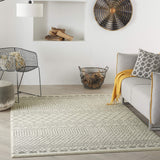 Nourison Passion Bohemian Ivory/Grey 5'3" x 7'3" Area -rug, Easy -cleaning, Non Shedding, Bed Room, Living Room, Dining Room, Kitchen (5x7)